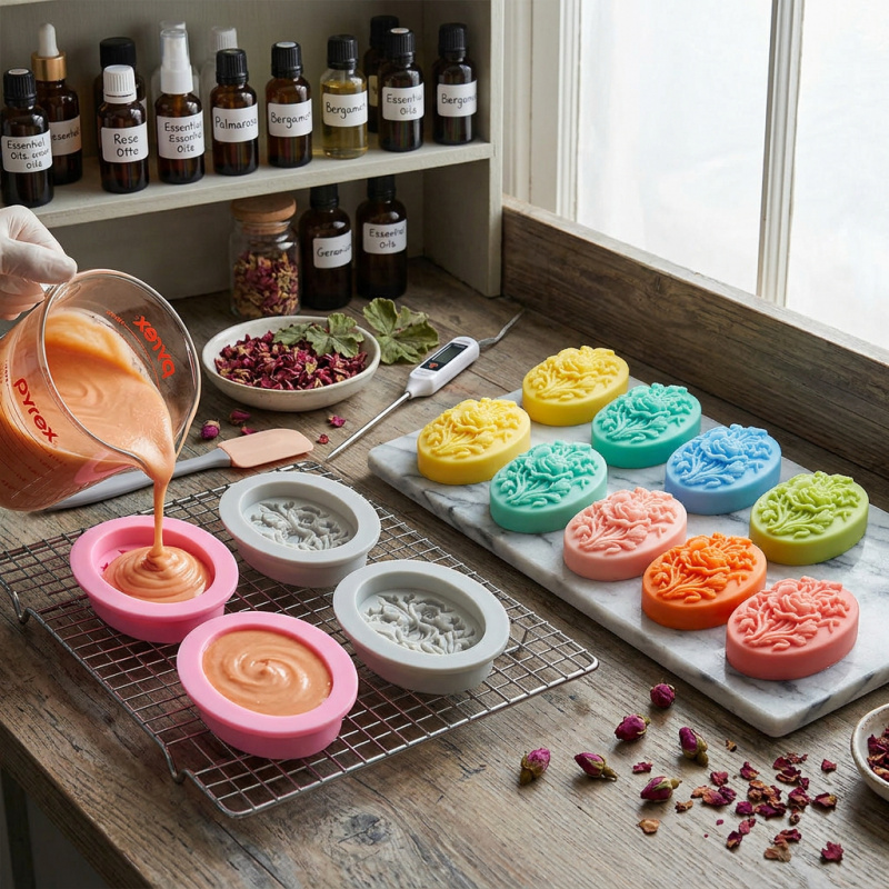 4 силиконовые формы в форме цв – обзор и цена Soap Making Instructions